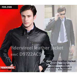 jaket asli kulit keren lucky laki