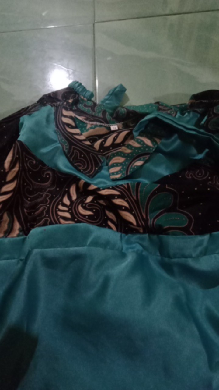 Batik Couple Keluarga Sania Ruffle Ori Ndoro Jowi Dnt Valvet Ijo