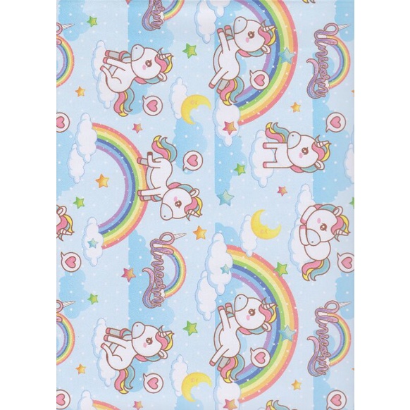 

Kertas Kado Sansan Wawa SW 5862 "Kids/girl/unicorn/rainbow/pony