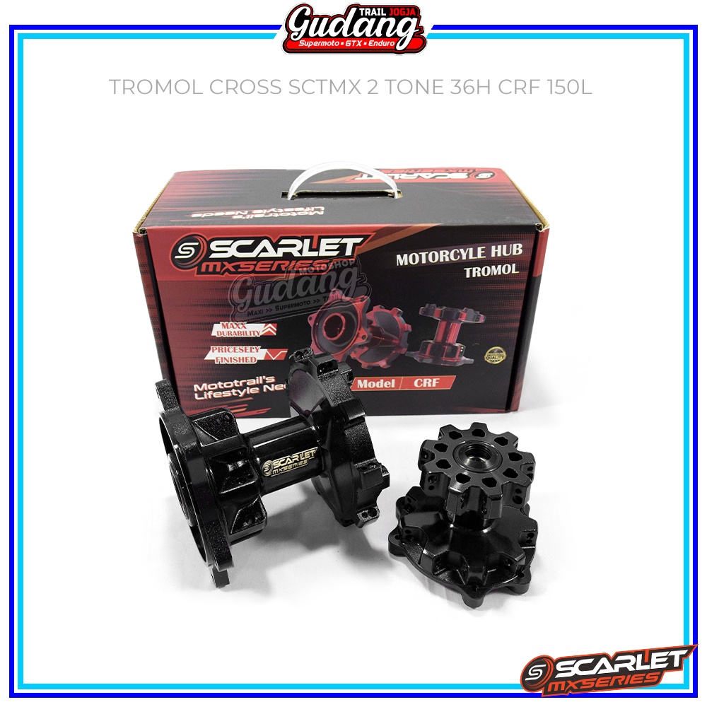 Tromol Set Scarlet MX 2 Tone KLX CRF 150 36 Hole Depan Belakang