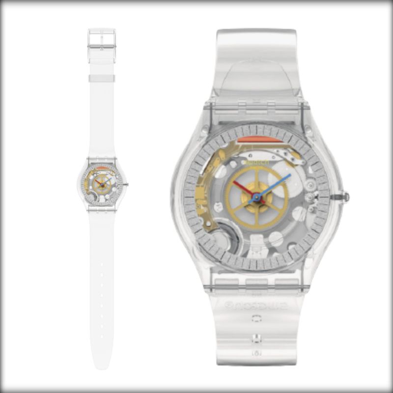 JAM TANGAN WANITA SWATCH ORIGINAL SS08K109 CLEARLY SKIN FASHION ANALOG SWISS MADE