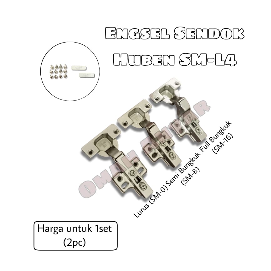 Engsel Sendok Hidrolis Hidrolik Slow Motion Soft Close Closing Huben SM L4 35mm Klip On