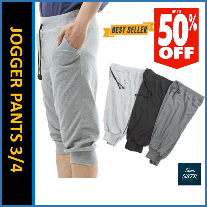 CELANA JOGGER PENDEK 3/4 TRENING  / CELANA TRAINING PRIA WANITA 3/4 / CELANA PENDEK POLOS 3/4 SONTOG