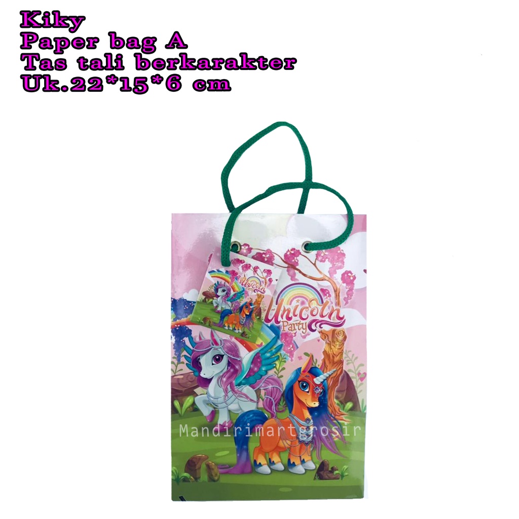 Kiky * Paper bag A * Tas berkarakter * Tas tali motif * Uk 22*15*6