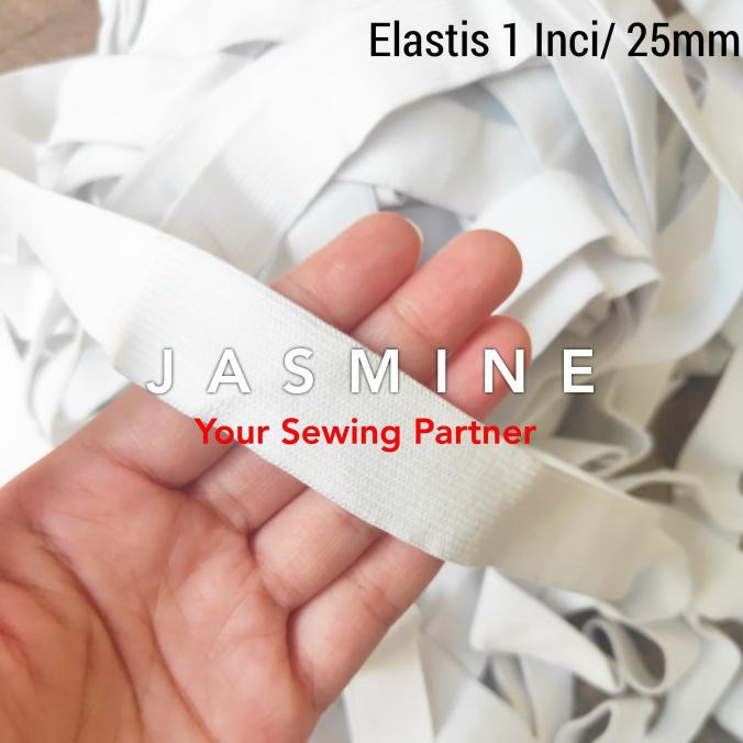 Buruan Beli] (Kilo) Karet Elastis Pinggang 2.5Cm - Putih