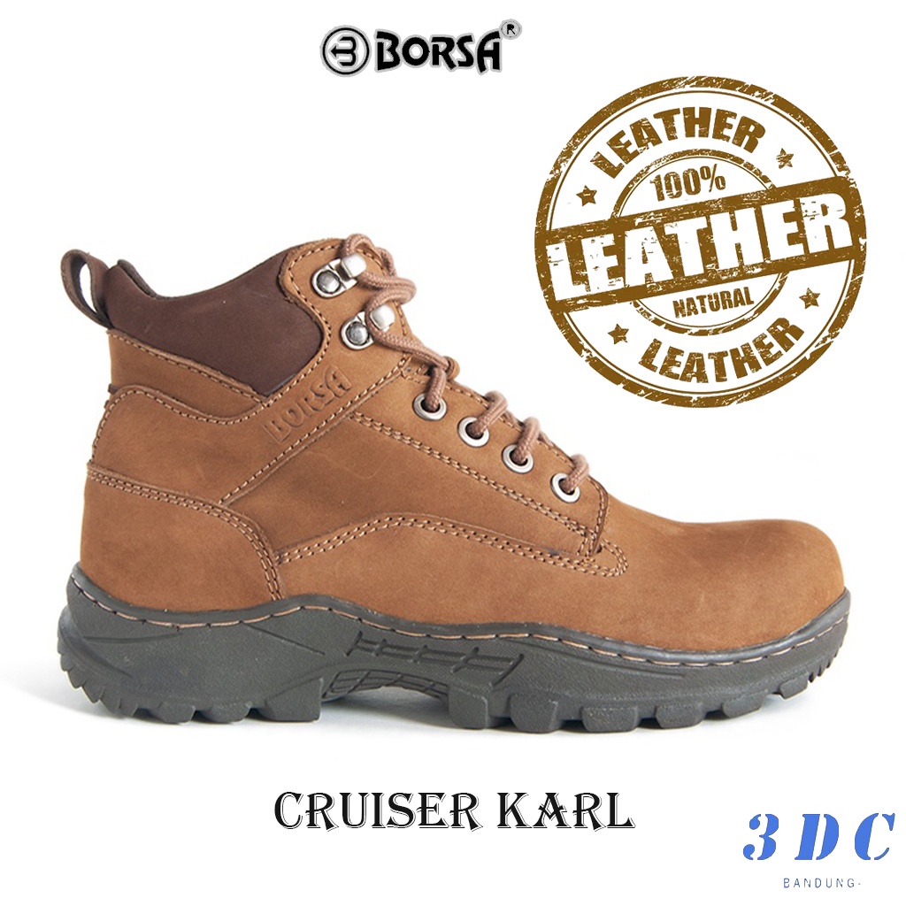 SEPATU SAFETY BORSA KARL - ORIGINAL SEPATU BOOTS KULIT SAFETY BORSA PRIA DEWASA