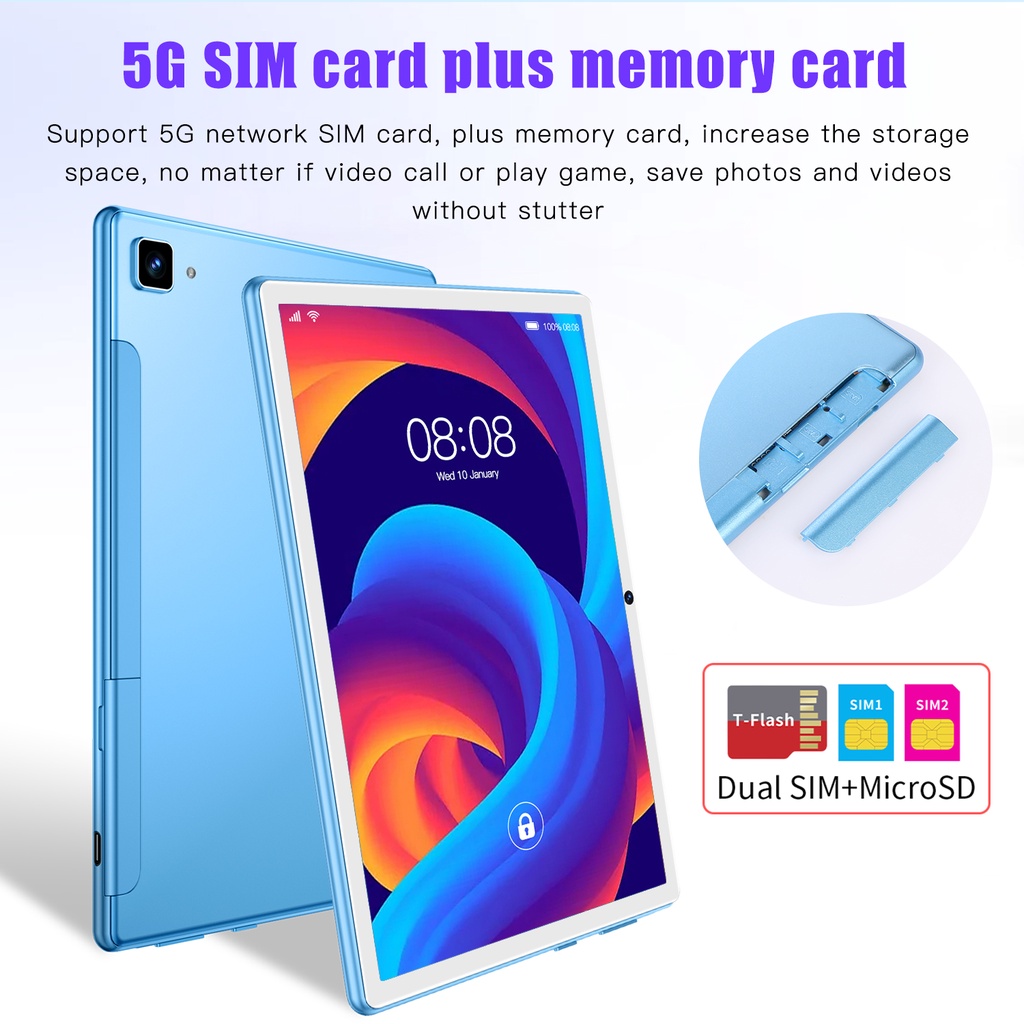 2023 Asli Tablet PC A7 Pro Sistem Android Tablet PC 12GB + 512GB Android Tablet 8 Inci Murah Google Player 5G Learning Tablet ZOOM