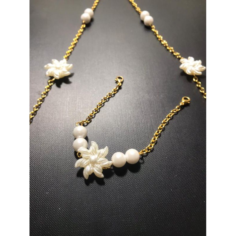 KALUNG MASKER RANTAI BUNGA/HIJAB KONEKTOR MASKER RANTAI BUNGA/KALUNG MASKER KOREA/STRAPMASK KOREA