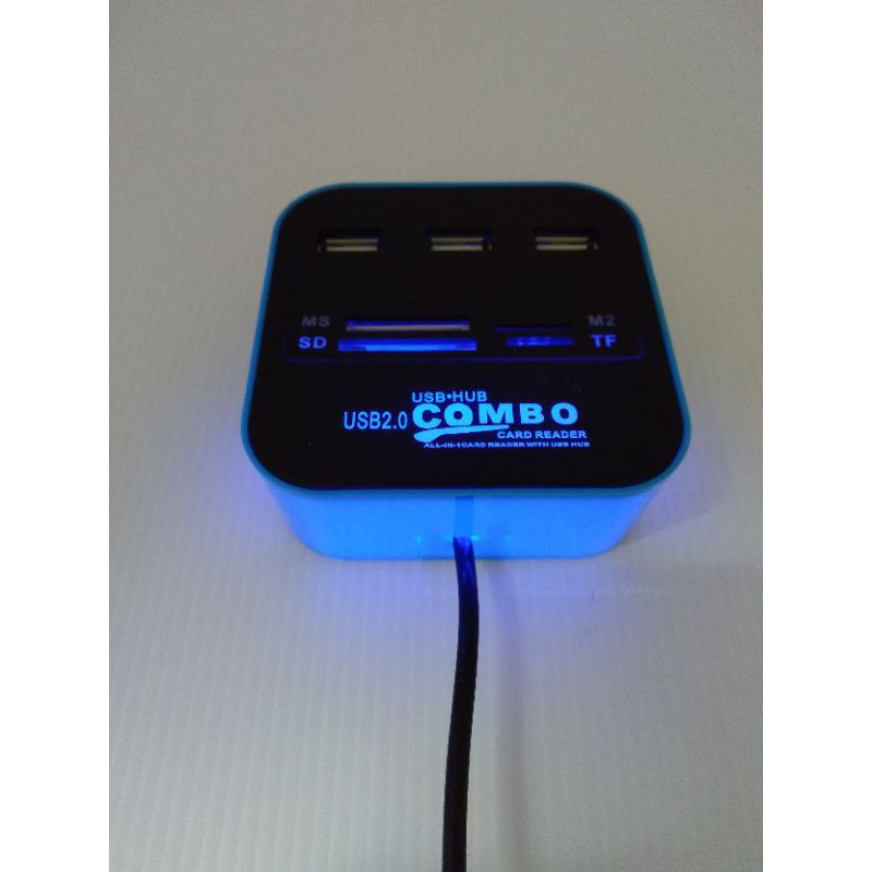 USB HUB 3 PORT + CARD READER 4 SLOT COMBO