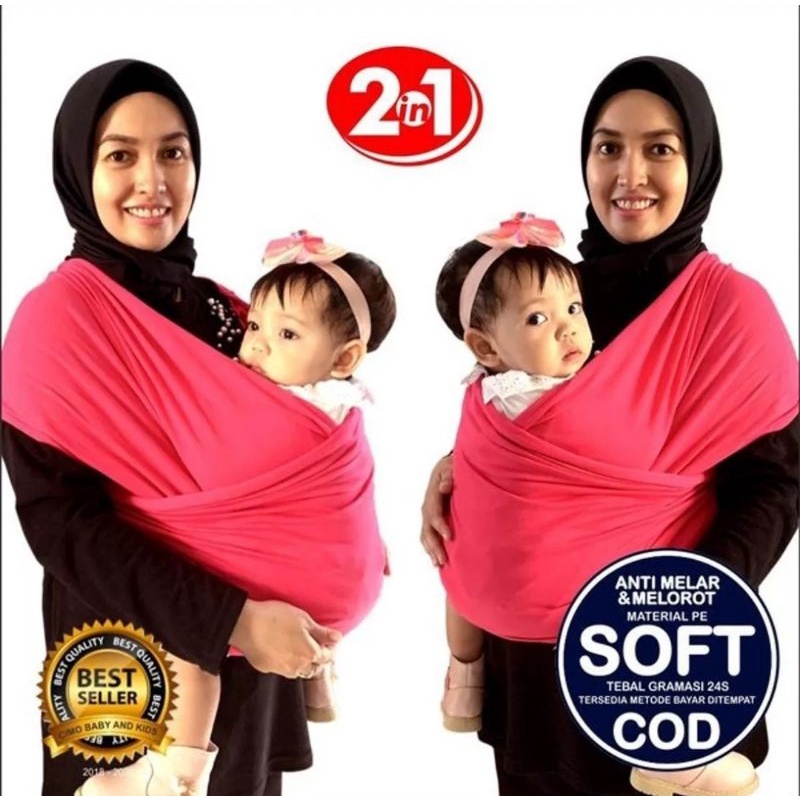 Gendongan Bayi Balita Kaos ( Geos) Gendongan bayi 2 in 1 Gendongan samping Dan Gendongan depan Home Made No merk SUPER PREMIUM Murah Terlaris