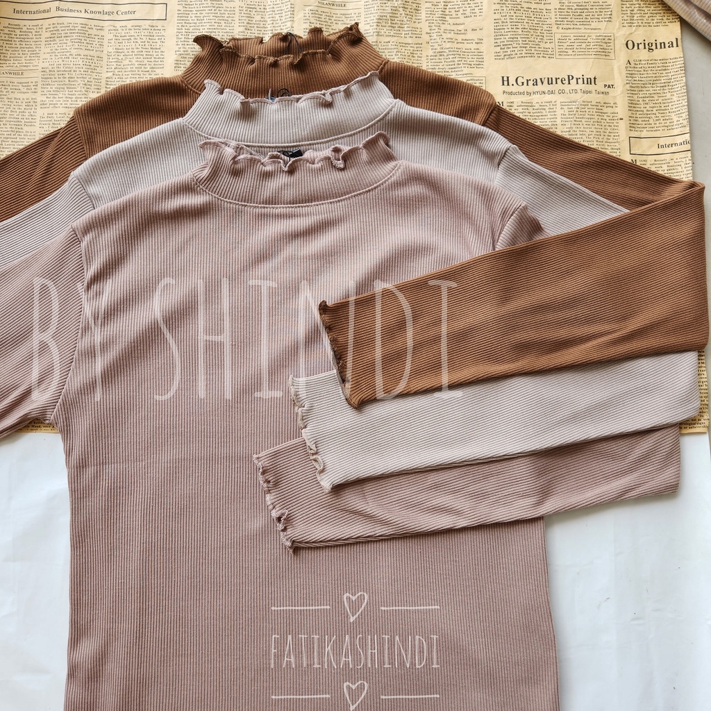 By Shindi - INNER Lengan Panjang / Kaos lengan panjang / Inner TURTLENECK Necy Lengan Panjang / Atasan Kaos Wanita