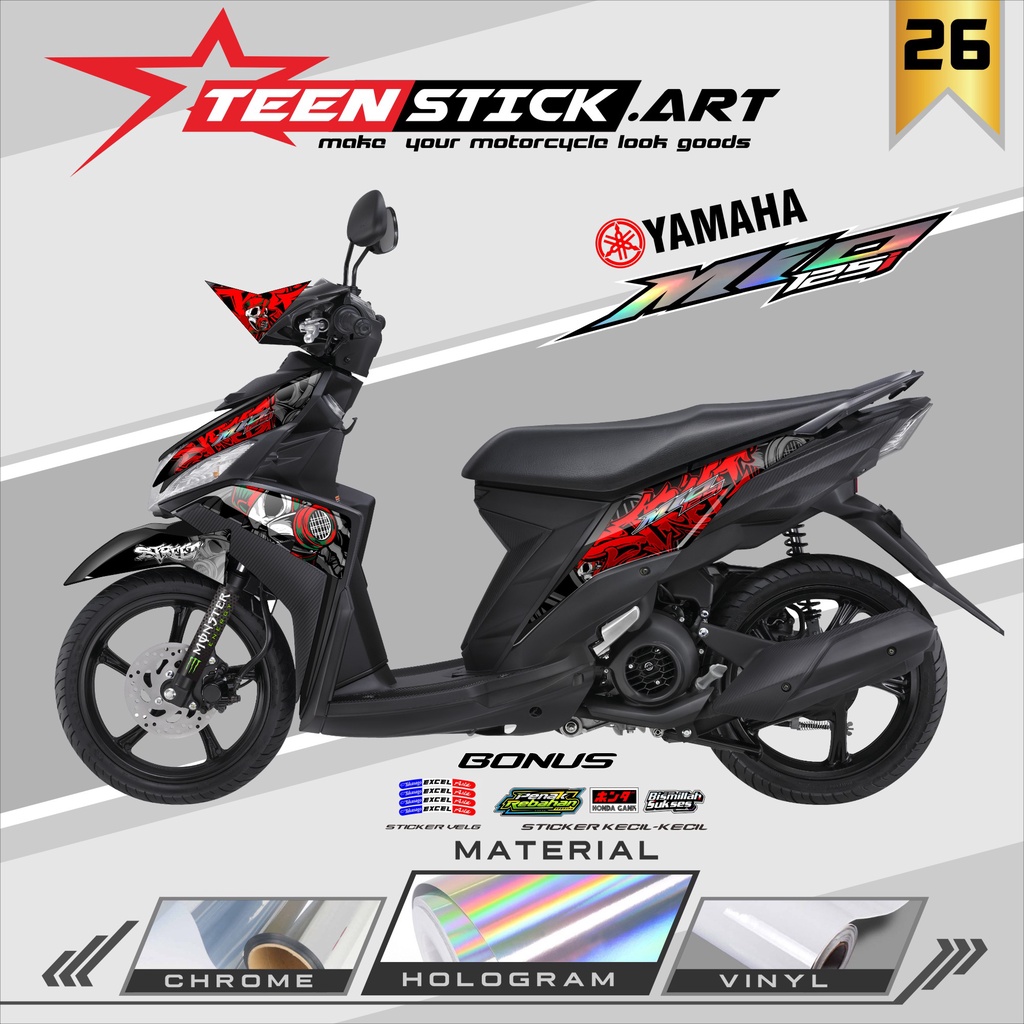 STRIPING MIO M3- STRIPING VARIASI HOLOGRAM YAMAHA MIO M3 2021 TENGKORAK