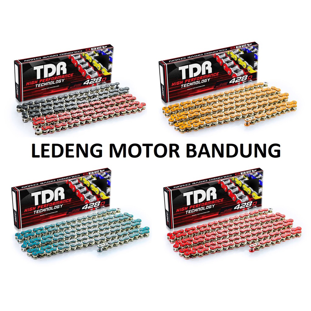 TDR Chain Color 428D 130L Rantai Racing Motor Variasi Warna Silver Plate