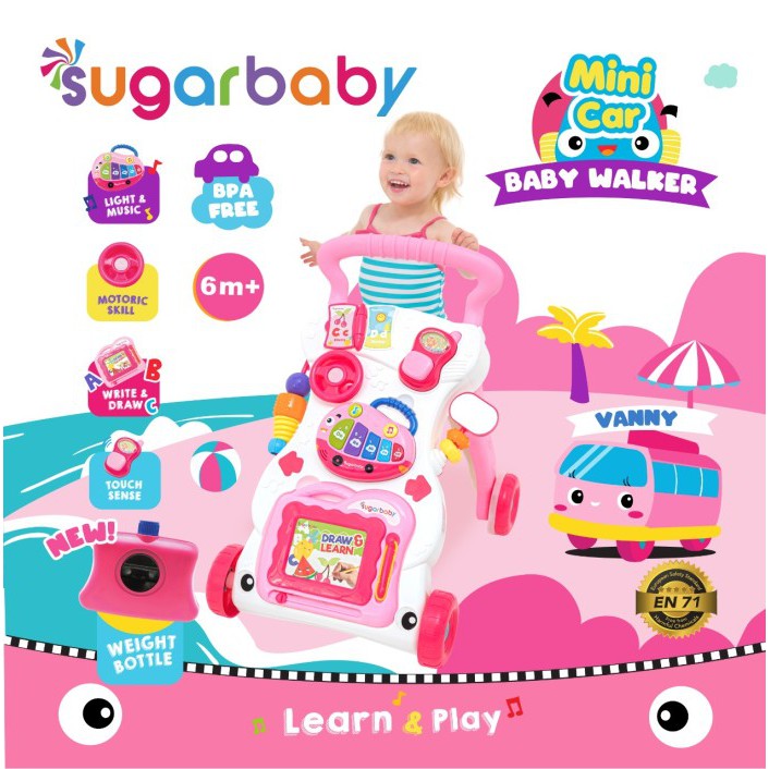 Sugar Baby - Mini Car Push Walker Baby Walker (with Weight Bottle)