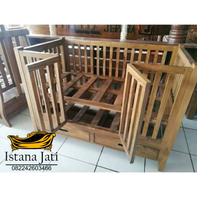 Dipan tempat tidur bayi jati/dipan box bayi jati/dipan tempat tidur chesterfield/lemari hias jati