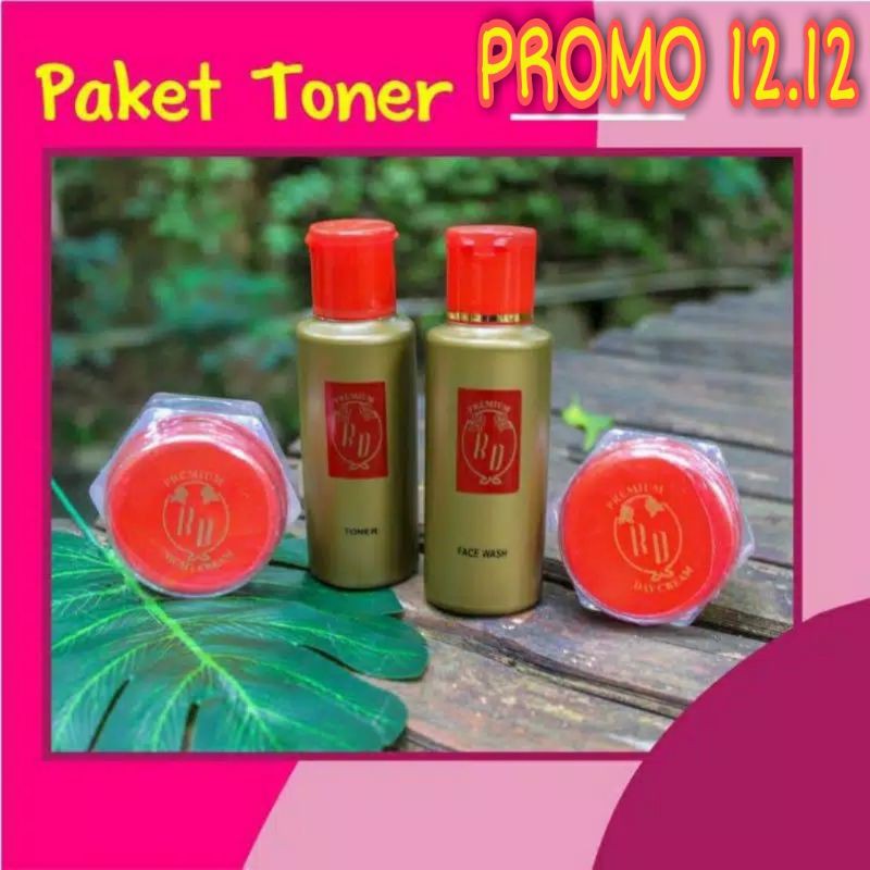 Paket Toner Cream RD Premium/Krim Wajah Red Premium Skincare CV Hj Arni Original Terbaru Termurah