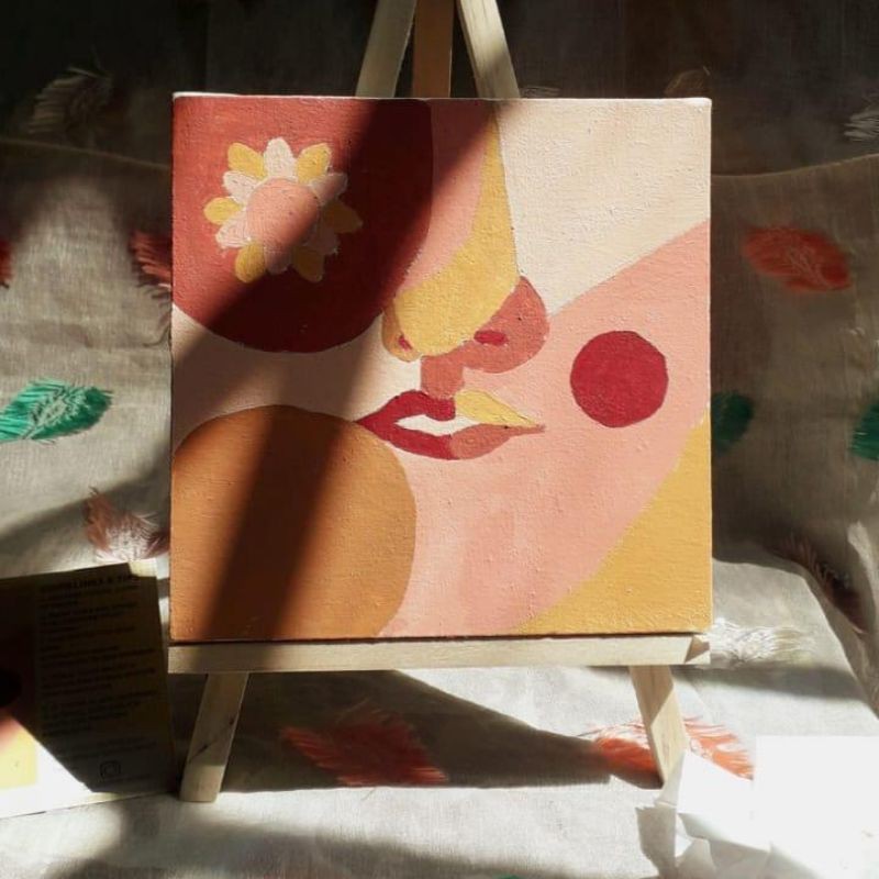 

DIY Painting Kit By Number Abstract Face | Painting Set (Paket Lukis)