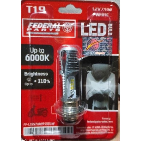 Lampu LED T19 Federal Original AC/DC