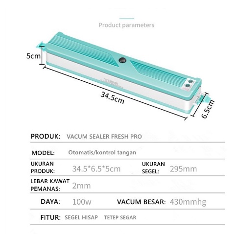 VACUM SEALER FRESH Makanan Food Packing Machine Perekat plastik / sealer plastik Vakum Makanan Penye