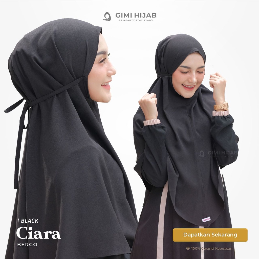 Ciara Khimar Syari Bergo Maryam Premium ORI GIMI HIJAB Instant Terbaru Kerudung Instan Non Pet Fashi