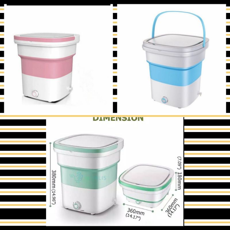 MESIN CUCI PORTABLE MESIN CUCI LIPAT MINI FOLDING + Keranjang Pengering