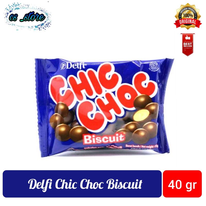 

Delfi Chic Choc Biscuit 40 gr | Biskuit coklat