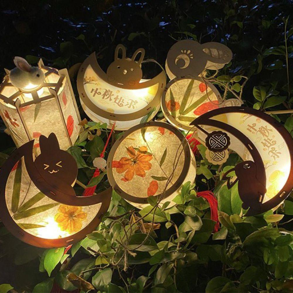 [Elegan] Mid-autumn Festival Lantern Festival Gift Handmade DIY Bahan Paket Lentera Bercahaya Gaya Bercahaya Perlengkapan Meriah Lentera Festival Bulan