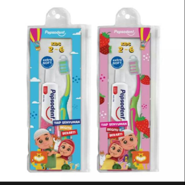 Pasta Gigi dan Sikat Gigi Anak free pouch/merchandise Pepsodent Nussa Rara Edition