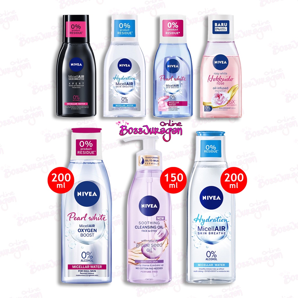 (BOSS) NIVEA Micellar Water MicellAIR Pearl White | Black Expert - 125ml | 200ml