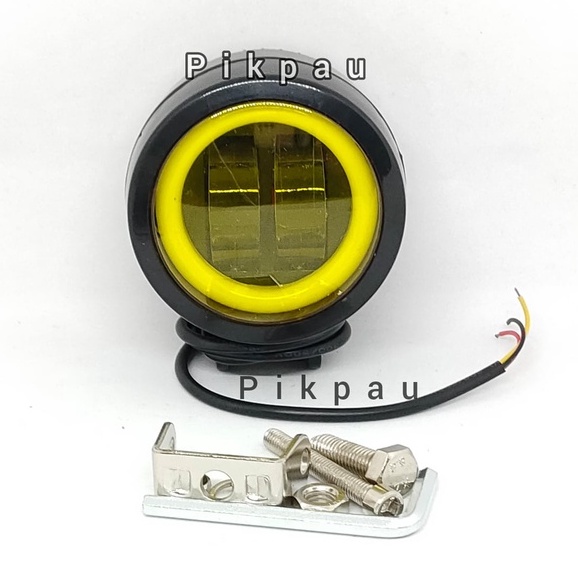 Lampu Tembak Sorot CWL LED 4D Bulat 2 Mata Lensa Sinar Kuning 20Watt Angel Warna Ice Blue