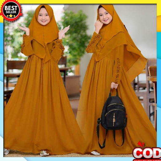 Gamis Set Inner Dan Outer Anak Perempuan Terbaru 2022 Hopylovy - Gamis Anak Usia 12 -14 Tahun Aiza