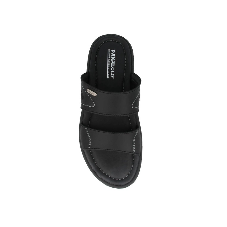 SANDAL SLIDE PAKALOLO PRIA ORIGINAL CASUAL KULIT ASLI HITAM PB42