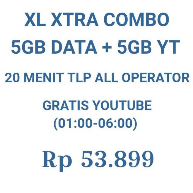 PAKET INTERNET XL XTRA COMBO 10GB & VIP