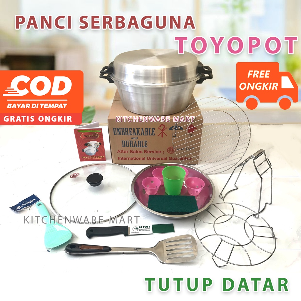 Panci serbaguna tutup datar - toyopot free tutup kaca - panci ajaib