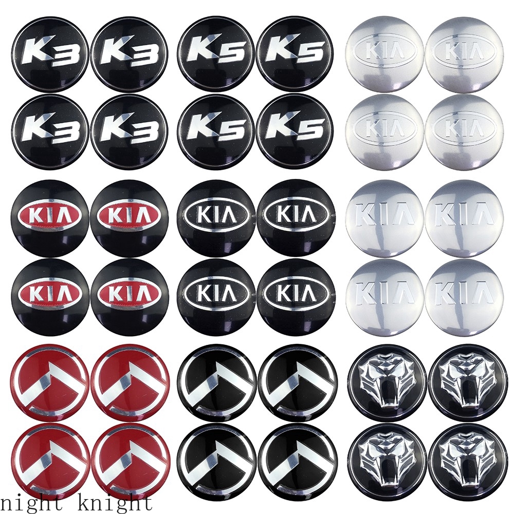 4pcs Stiker Emblem Badge Logo Kia K3 K5 56mm Kepala Singa Untuk Tengah Velg Mobil