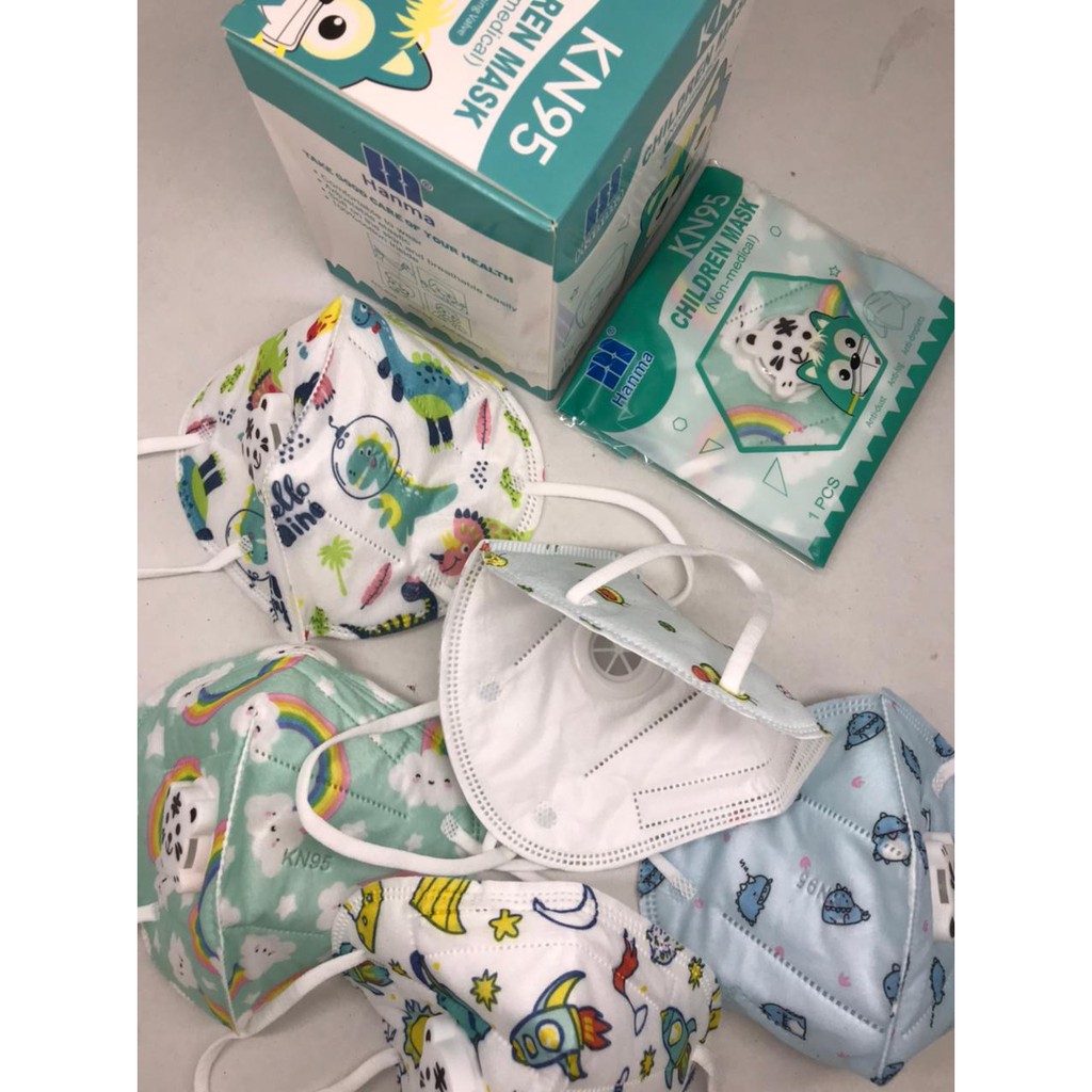 MASKER KN95 ANAK KARAKTER DENGAN FILTER ( CEWE ) / ISI 10 PCS