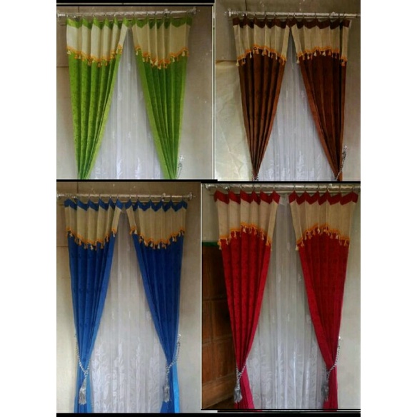 Gorden Plisket Poni Gorden Cantolan Kawat Gorden Poni Rumbai Gorden Poni Tempel Renda Gorden Jendela