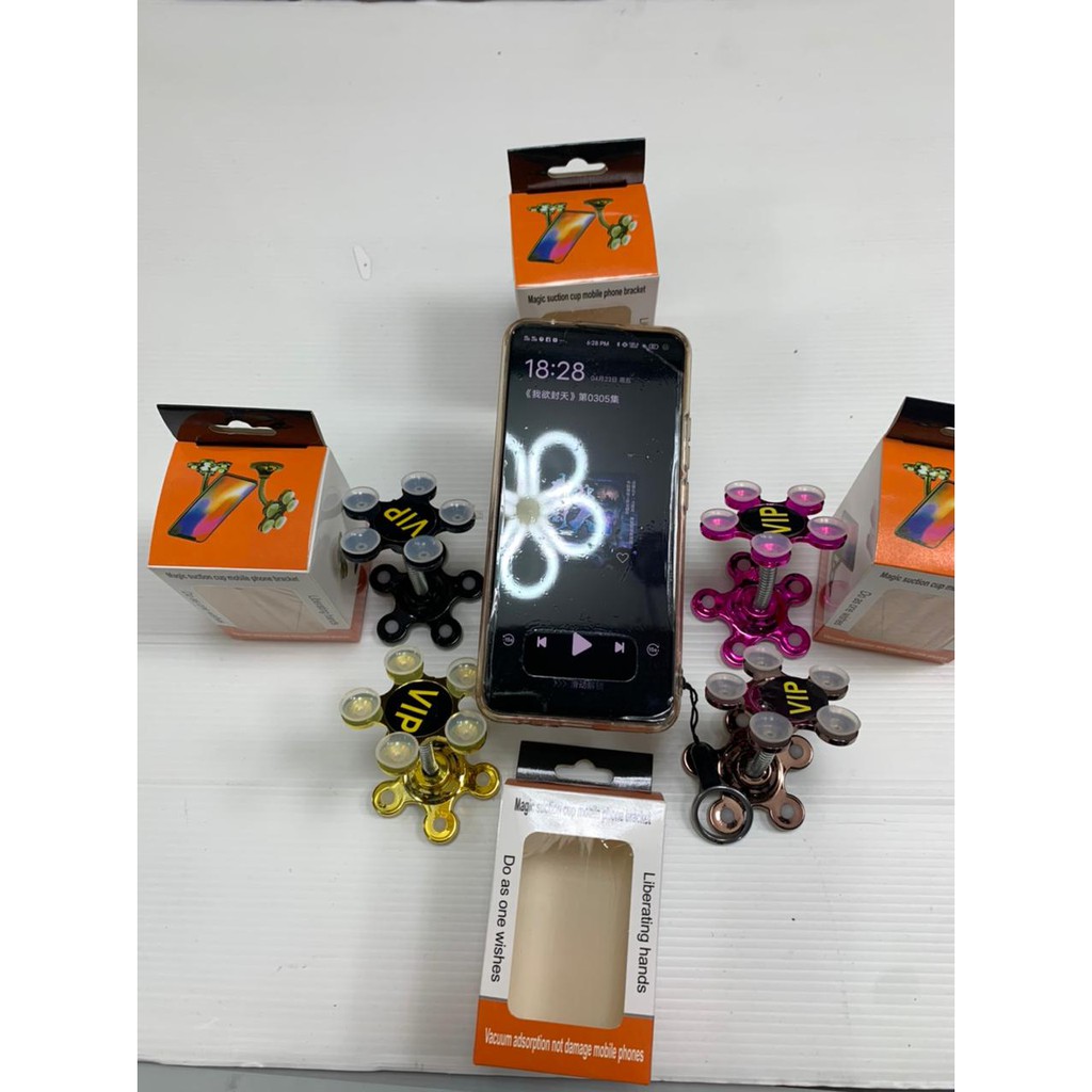 HOLDER BENTUK BUNGA UNIVERSAL STAND MAGIC SUCTION CUP MOBILE PHONE BRACKET