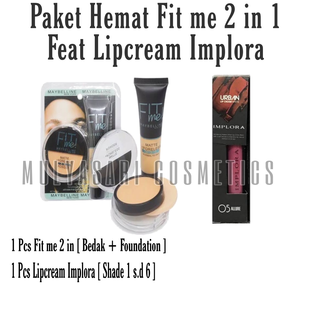 Beda Dari Yang lain Beli 1 Produk Dapat Lipcream Implora pilih Shade/Paket Hemat Fit Me 2 in 1 Feat Implora Lipstick