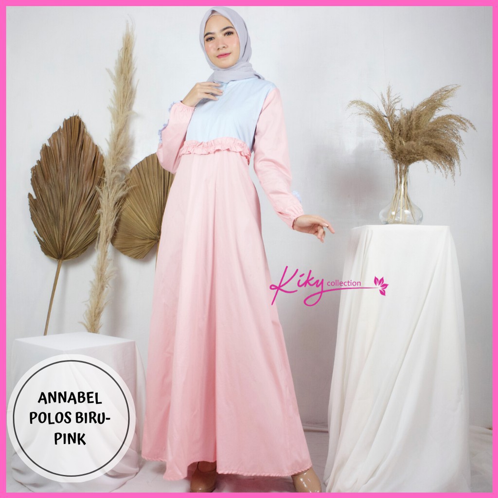 Gamis Katun Jepang Original Polos Twill Tokai Model Terbaru Busui Baju Muslim Adem Annabel