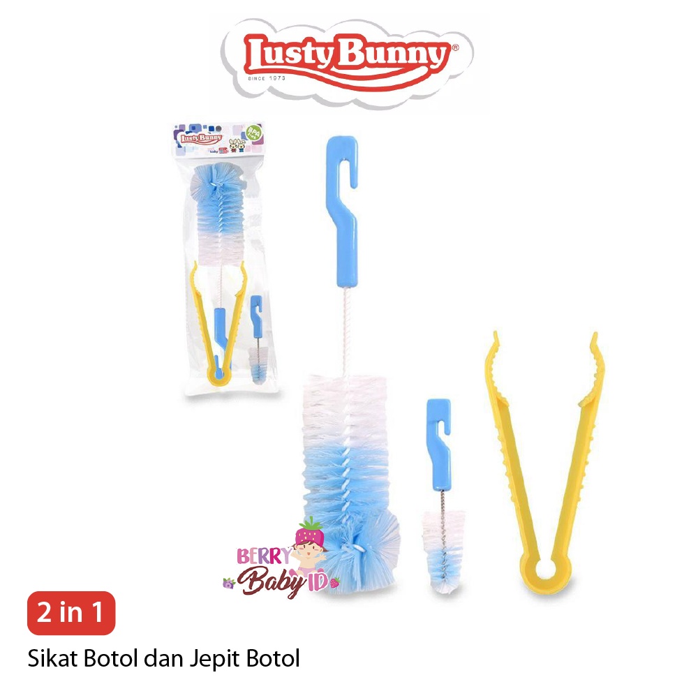 Lusty Bunny Sikat Botol Dot Bayi + Jepitan Bottle Nipple Brush SK-1001 Berry Mart