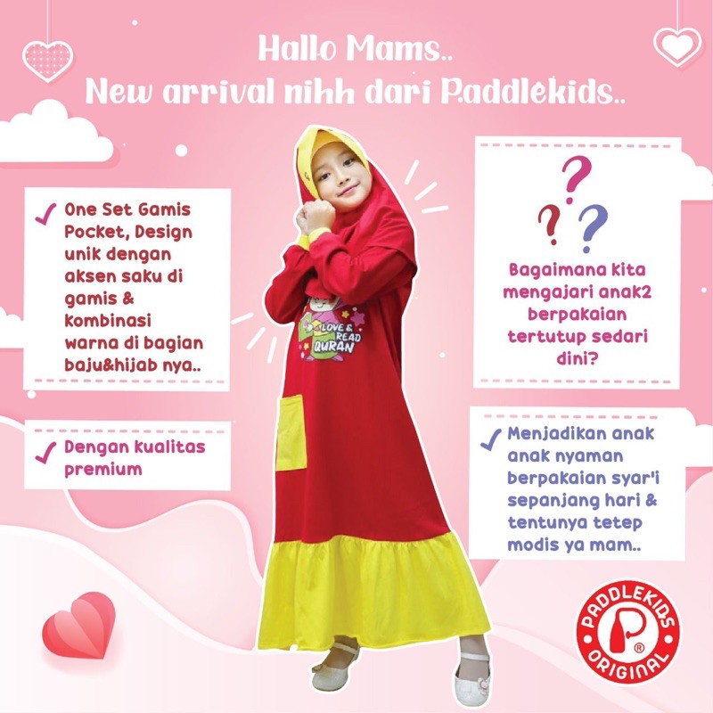 SET GAMIS POCKET AMARRA PADDLE KIDS | GAMIS PADDLEKIDS 2-10 tahun nablfashion