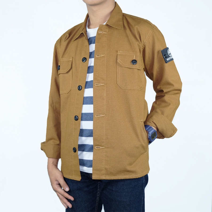 JAKET KANVAS SEMI PARKA PORCO PLUVIOPHILE CARAMEL