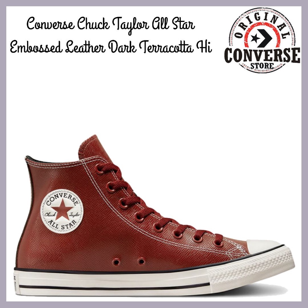 ORIGINAL CONVERSE CHUCK TAYLOR ALL STAR LEATHER DARK TERACOTTA Hi 172695C MENS
