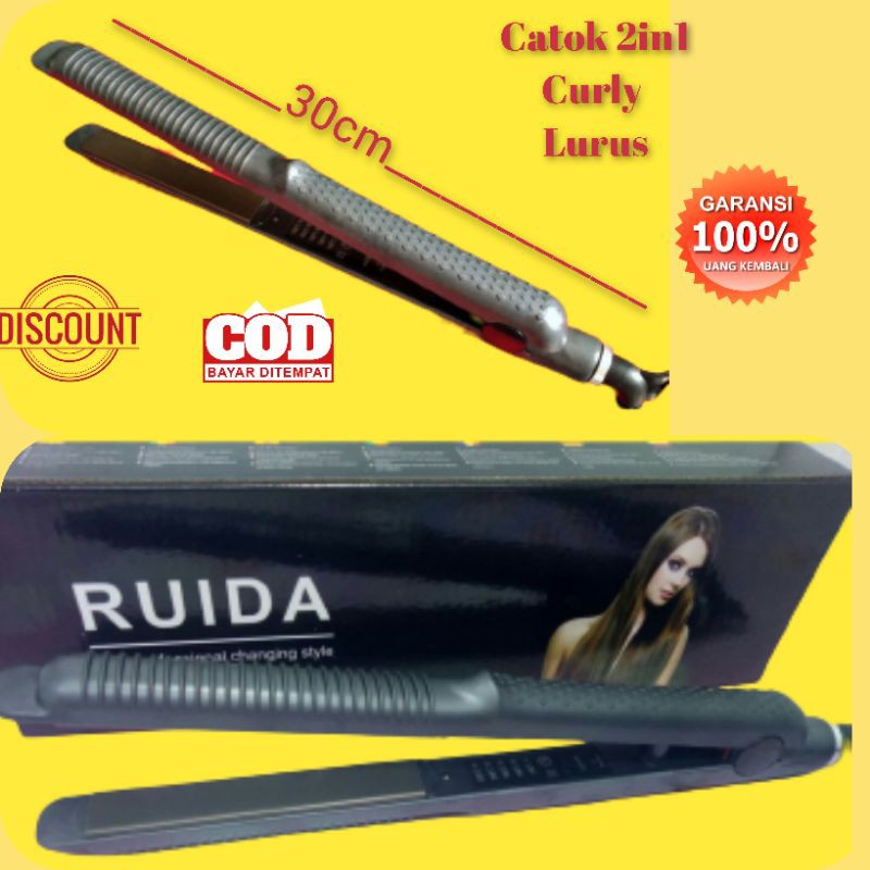 Alat Catokan Rambut Ruida 808 2in1 Lurus Rebonding Curly Keriting Original