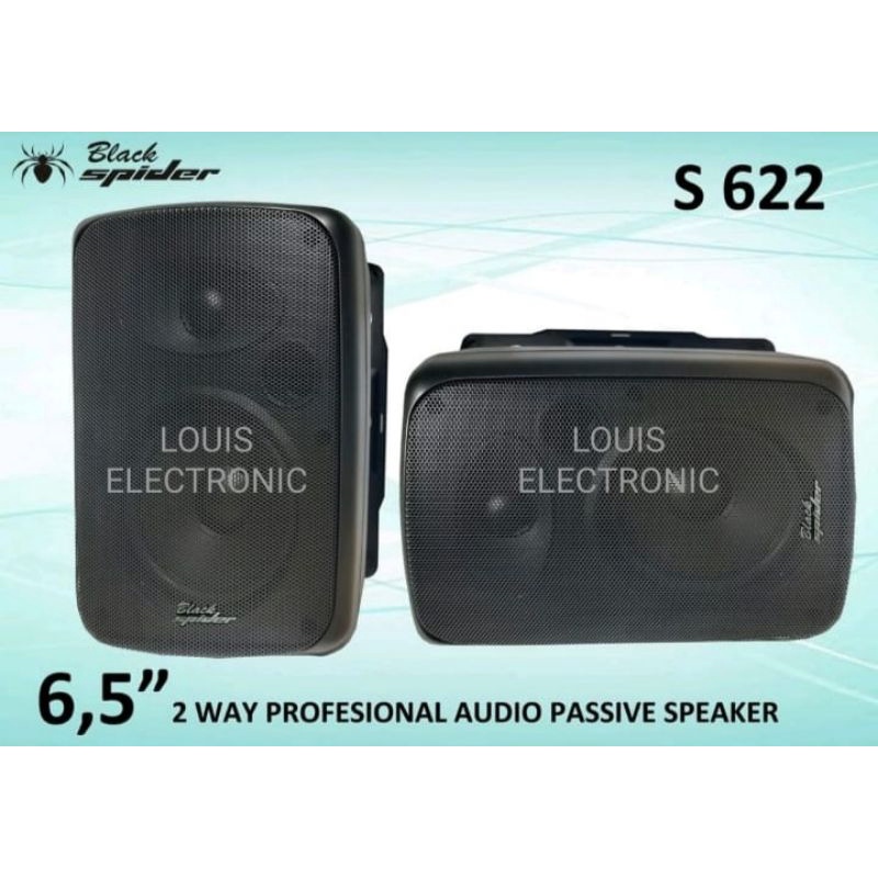 Speaker Pasif Black Spider S-622 6.5 Inch Speaker Dinding S622 Black Spider ORIGINAL ( 2 Pcs )