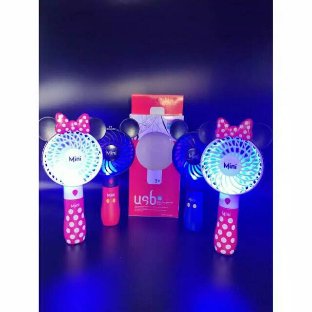 Jual Kipas Tangan Fan Portable Mini Mickey Mouse Kipas Lucu (LED ...