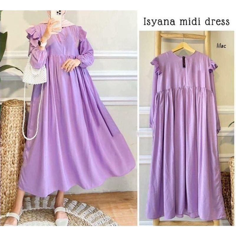 SORAYA MIDI DRESS RAYON / ISYANA MIDI DRESS / NATASYA DRESS /GAMIS KONDANGAN/ MIDI ISYIANA/ DRESS TERBARU FASHION MUSLIM TERMURAH