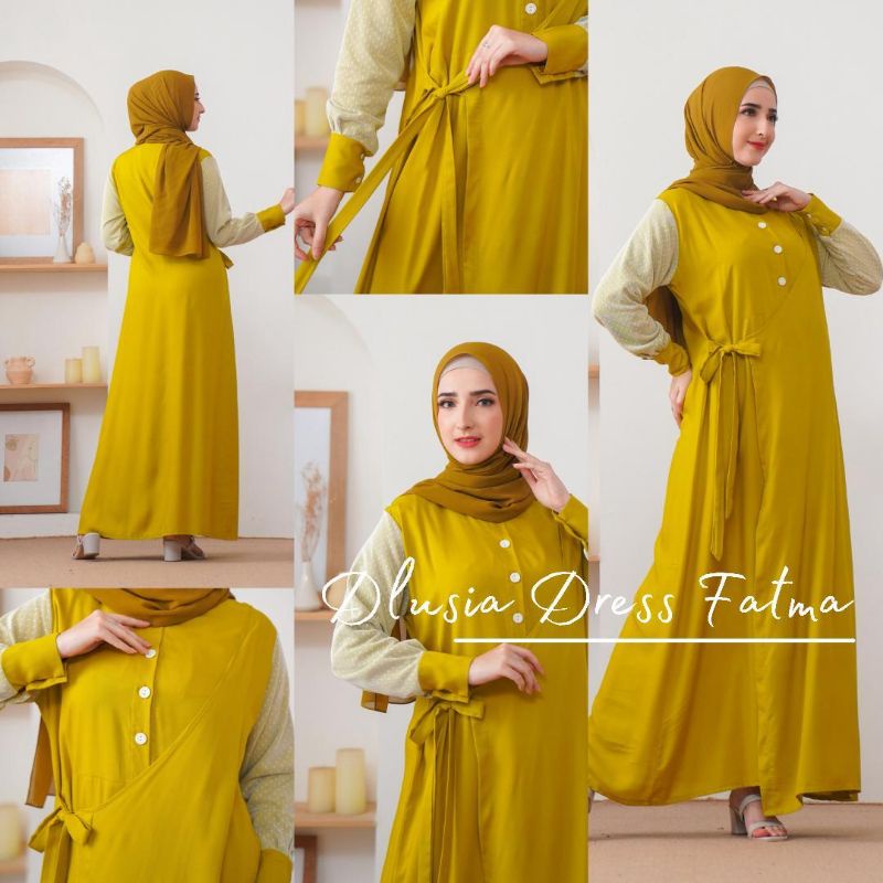 Daster arab DLUSIA FATMA Gamis Rayon Maxi Dress Super klok