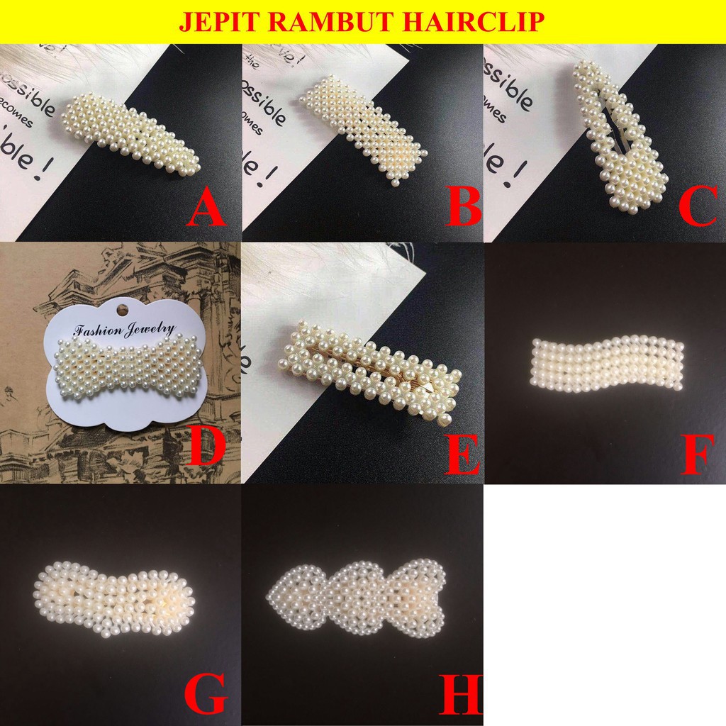 TJM VZ163 / 164 / 159 Fasion Jepit Rambut Hairclip Kode Model Dengan Mutiara Gaya Korea Untuk Wanita Hairpin Duckbill